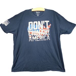 Don't China My America T-Shirt Mens Size 3X Short Sleeve Blue Crew Neck Cotton